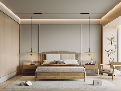 New Chinese bedroom model