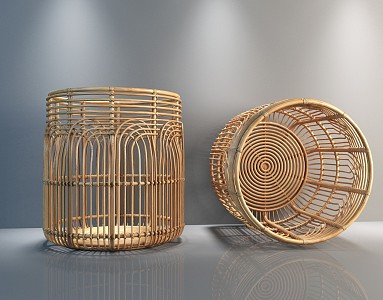 Modern Storage Basket Rattan Basket 3d model