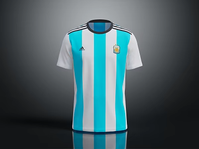 Argentina National Football Team Jersey With Blue And White Stripes 3d model