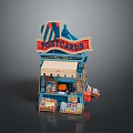 Vibrant Shop Kiosk Featuring Food Themed Postcards And Tasty Snacks