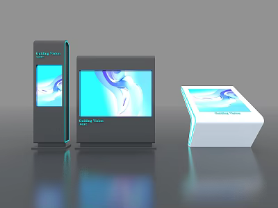 Modern All in One Machines with Different Designs Screen Display and Colorful Patterns 3d model