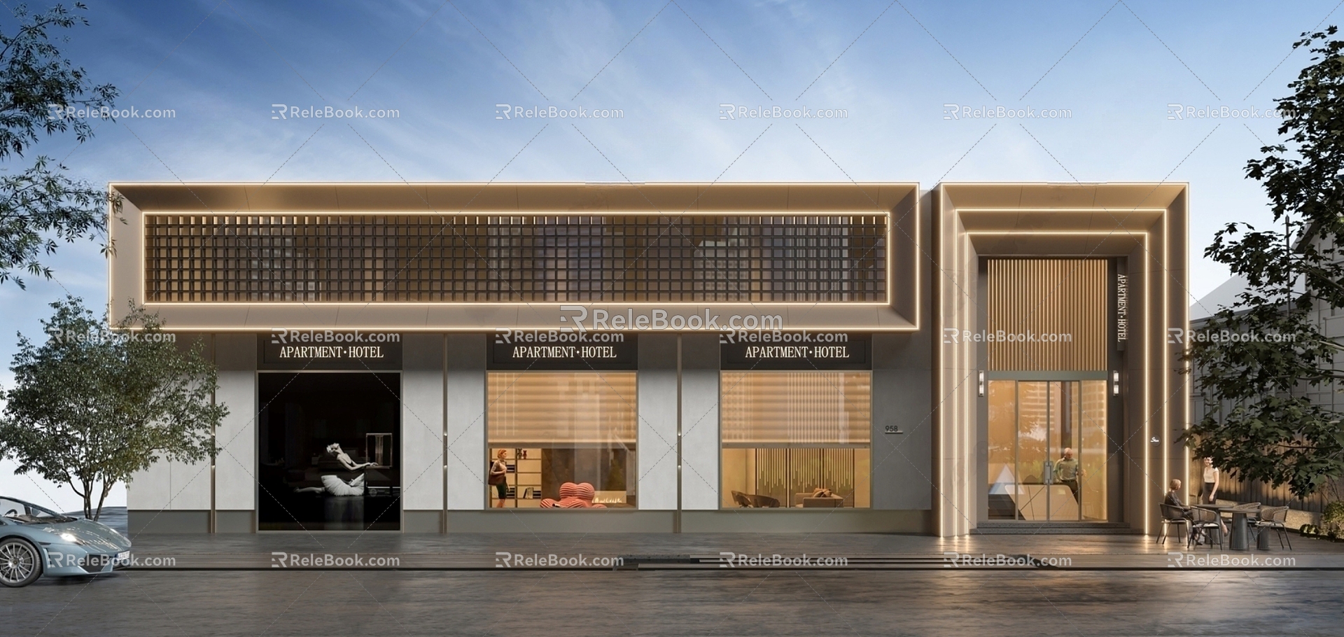 Modern Door Head Clothing Store Door Head Facade 3d model