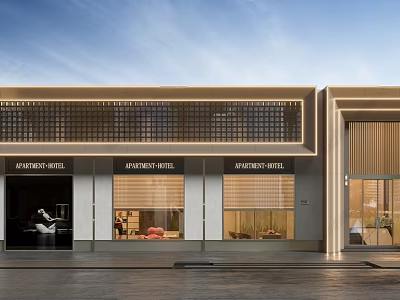Modern Commercial Storefront Design Featuring Glass Facade Metal Frame Large Windows And Illuminated Signage 3d model