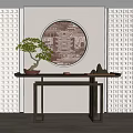 New Chinese-style Duan Jing Tai Hallway Case 3d model