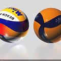 Sports Equipment Beach Volleyball with Blue Yellow Red White and Tachikara Volleyball with Orange Black