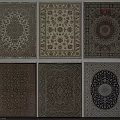 Square Carpets Featuring Various Classic Patterns And Neutral Color Options For Home Decoration 3d model