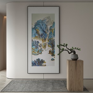 New Chinese Landscape Painting Decorative Painting 3d model