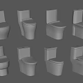 Different Types of White Toilets in Various Styles Arranged for