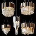 Modern Elegant Crystal Chandelier with Metal Frame and Hanging Lighting Design