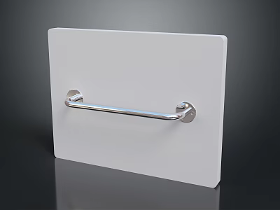 Chrome Towel Bar Wall Mounted On White Panel Modern Bathroom Fixture 3d model