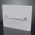 Chrome Towel Bar Wall Mounted On White Panel Modern Bathroom Fixture 3d model