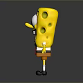 SpongeBob SquarePants Yellow Square With Big Eyes Smiling Brown Shorts White Shirt Red Tie Shoes