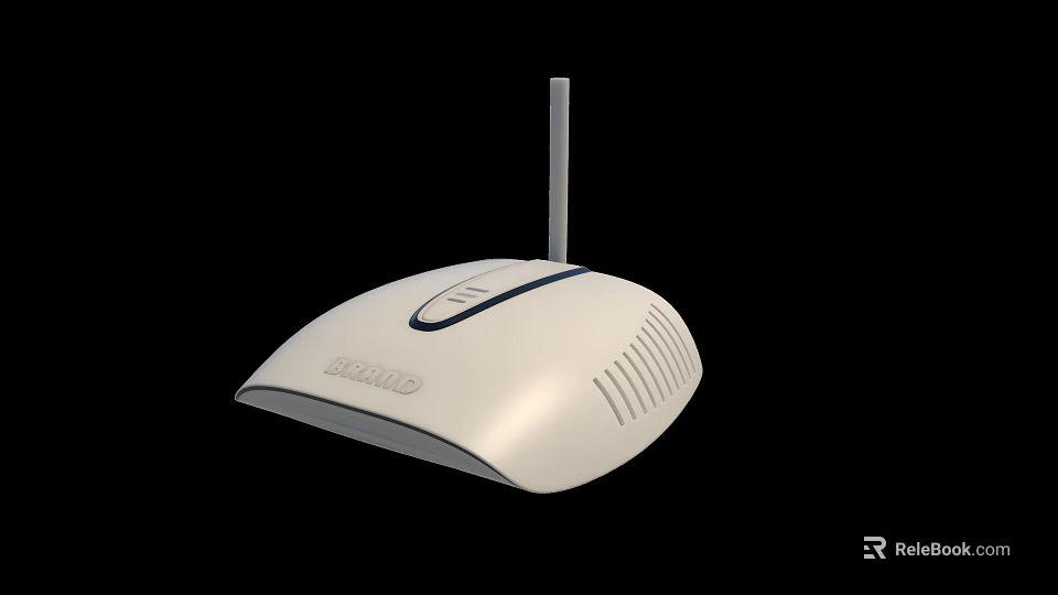 SAGEM Wireless Router With White Compact Design And Antenna For Home Network 3d model 