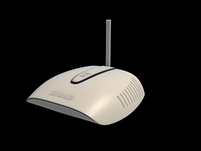 SAGEM Wireless Router With White Compact Design And Antenna For Home Network 3d model