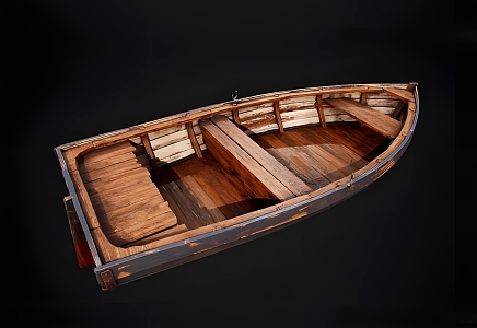 Modern boat wooden boat 3d model