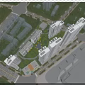 Aerial Planning of Urban Residential Area with High Rise Buildings and Green Spaces