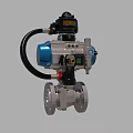 Industrial Pneumatic Valve With Blue Actuator Control Unit And Stainless Steel Body