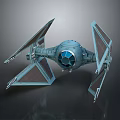 Detailed TIE Fighter Model With Hexagonal Cockpit And Solar Panel Wings