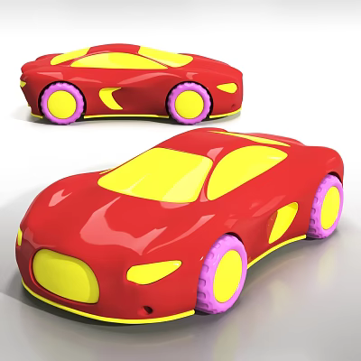 Cartoon car toy car children's toy ornaments 3d model