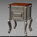 White Classic Bedside Table With Wooden Top Carved Details Drawer And Cabinet Door