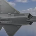 Modern Fighter Jet Flying In The Sky With Grey Body And Jet Engine Wing Structure 3d model