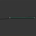 Glowing Sword with Blue Handle and Transparent Blade on Black Background and Reflection Effects
