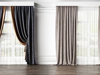 Modern Curtain Color Matching Curtain 3d model