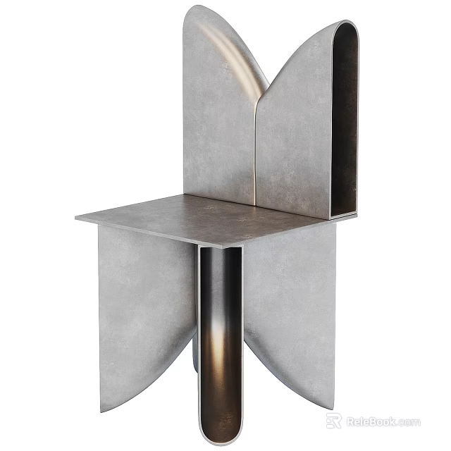 Modern Metal Side Table With Geometric Design And Sleek Structure 3d model 