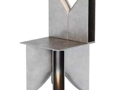 Modern Metal Side Table With Geometric Design And Sleek Structure 3d model