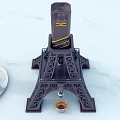 Eiffel Tower Shaped Wine Bottle And Glass Holder With Decorative Design And Liquid