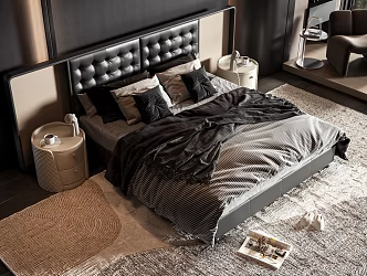 Modern style commodity bed 3d model