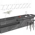 Modern Bar Chair Combination Bar Chair Combination Mazar Light 3d model