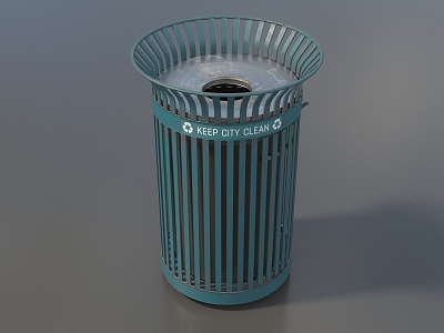 Trash bin trash basket trash can outdoor trash can round trash can wrought iron trash can simple mold low mold low face number game 3d model