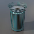 Trash bin trash basket trash can outdoor trash can round trash can wrought iron trash can simple mold low mold low face number game 3d model