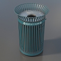 Trash bin trash basket trash can outdoor trash can round trash can wrought iron trash can simple mold low mold low face number game game 3d model