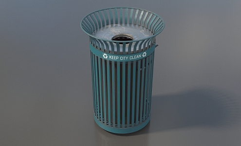 Trash bin trash basket trash can outdoor trash can round trash can wrought iron trash can simple mold low mold low face number game 3d model