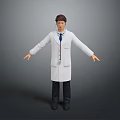 Man in White Doctor Coat With Stethoscope Standing With Arms Outstretched