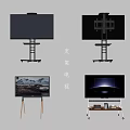 Modern TVs with Various Sturdy Adjustable Stands for Home Entertainment 3d model