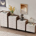 Elegant Modern Chest of Drawers With Flower Vase Sculpture Table Lamp and Wall Art