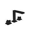 Modern Black Three Piece Widespread Faucet With Stylish Handles And Sleek Design
