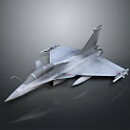 Highly Detailed Fighter Jet 3D Model With Gray Exterior And Missiles On Dark Background