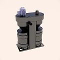 Industrial Equipment With Two Drums Black Frame And White Motor Device