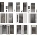 Various Elevator Door Designs With Stainless Steel And Marble Finishes