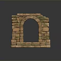 Scenic Ancient Stone Arch Landscape With Mossy Stone Blocks Texture