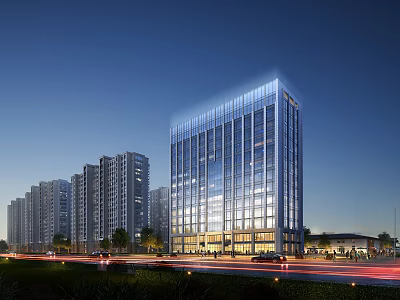 Modern High Rise Residential Buildings With Glass Facade In Urban Area And Green Surroundings 3d model