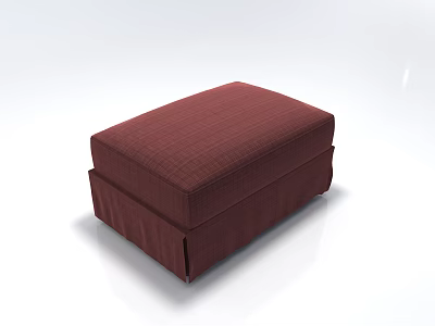 Maroon Plaid Upholstered Rectangular Ottoman With Soft Cushion And Storage Design 3d model