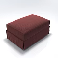 Maroon Plaid Upholstered Rectangular Ottoman With Soft Cushion And Storage Design