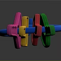 Colorful Plastic Toy Key Ring With Multiple Colored Keys And Blue Ring