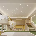 Modern Indoor Playground With Arch Design Shelves And Animal Art
