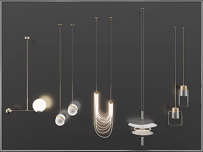 Modern Chandeliers With Various Contemporary Styles And Different Shapes For Interior Lighting 3d model